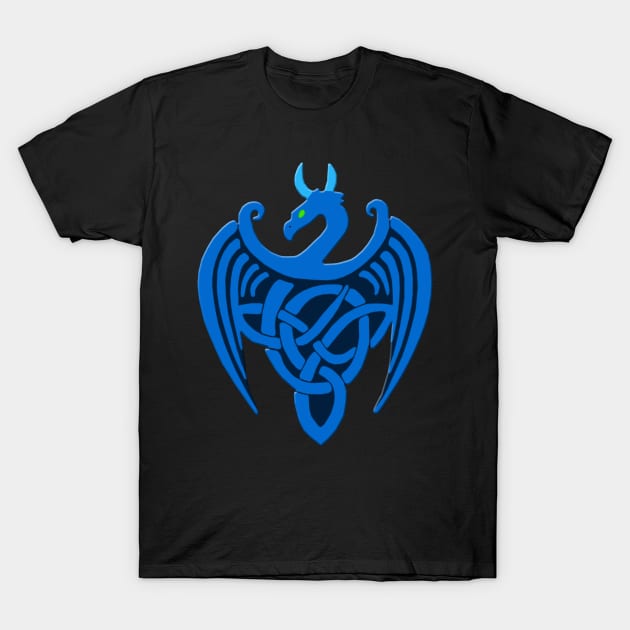 Blue Celtic Dragon T-Shirt by Atteestude